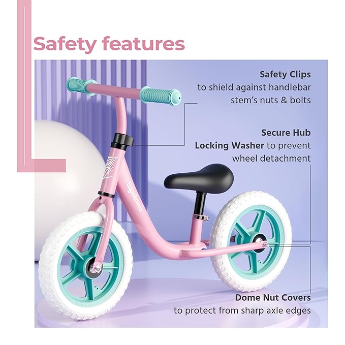 Lifelong Kids Balance Bike 1.5–3Y – Pedal-Free, Crash Guard, Pink (LLBB01)
