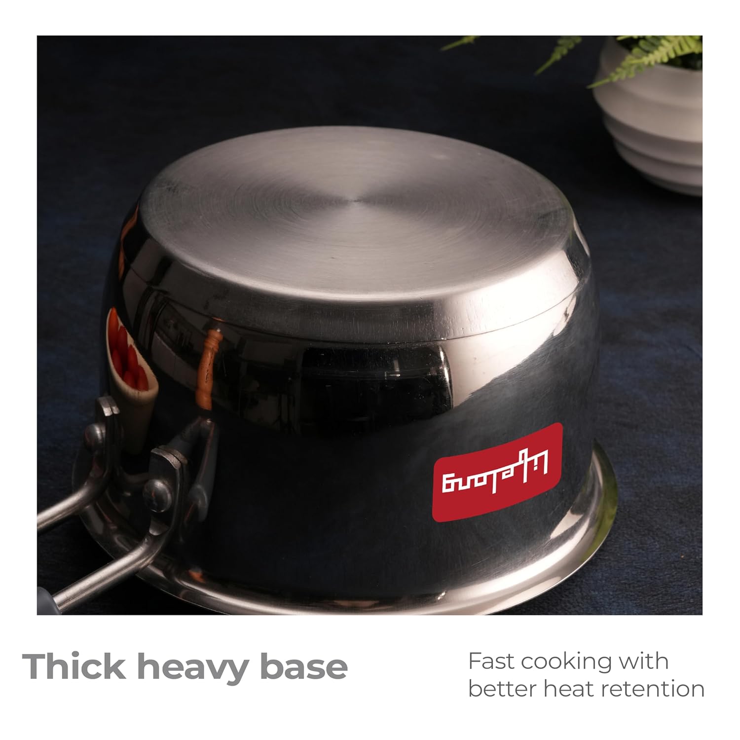 Lifelong Stainless Steel Heavy Bottom Saucepan with Glass Lid | 18cm, 2.25 L | Induction & Gas Stove Compatible | Saucepan with Handle & Knobs | Tea, Milk-Boiling Pot (LLSSP18, Silver), 2250 ml