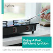 Lifelong Refillable Flame Lighter for Kitchen | Adjustable Flame Control with Child Safety Lock | Multipurpose Lighter for Gas Stove, Diya, Candle, BBQ Grill, Bonfire & Camping (SS & ABS, Light Blue)