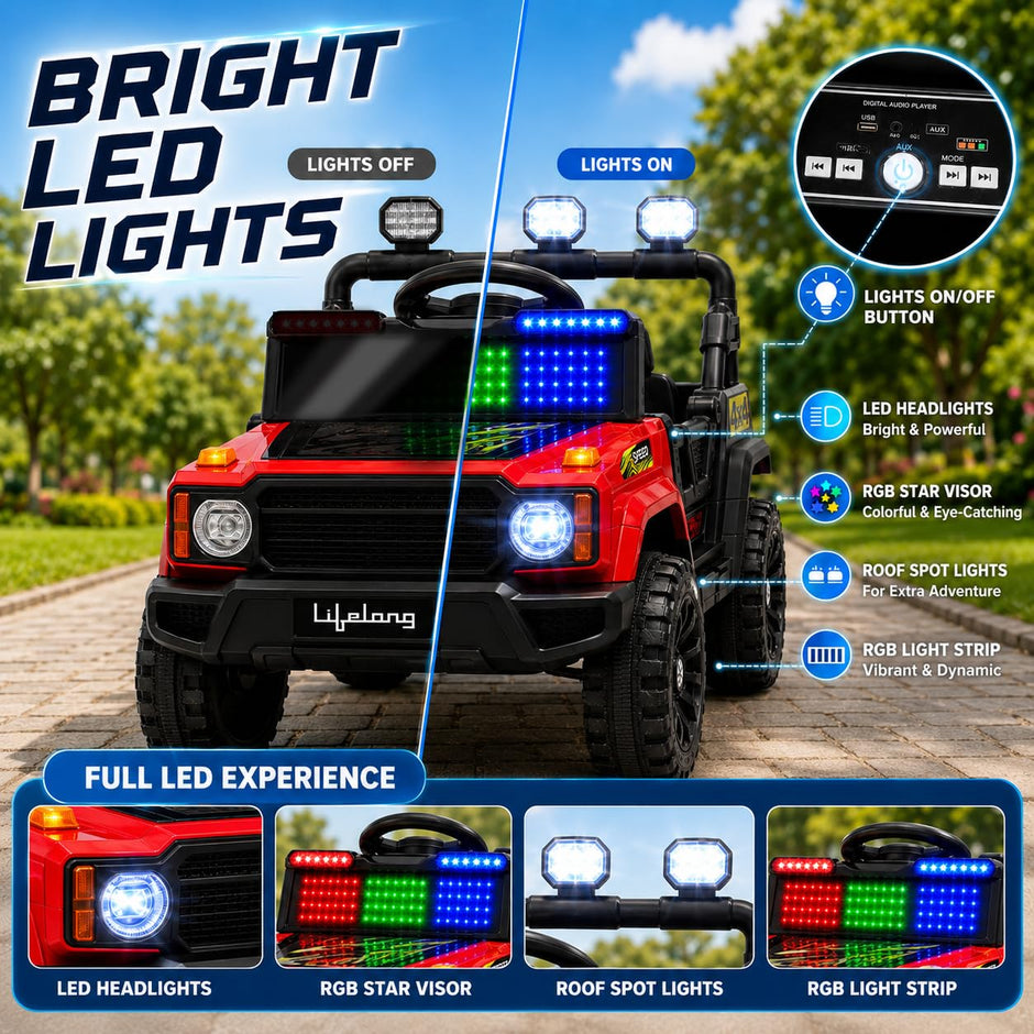 Lifelong Jeepster Kids Electric Ride-On Car (Red)