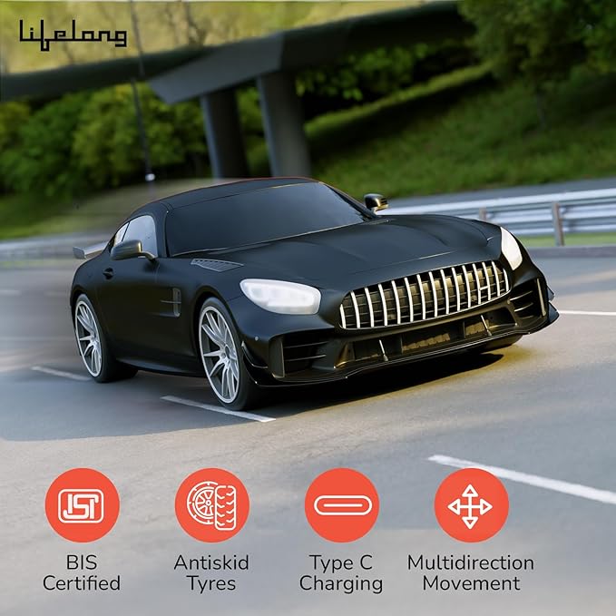 Lifelong Cuppy Remote Control Car | Rechargeable RC Racing Toy with LED Lights