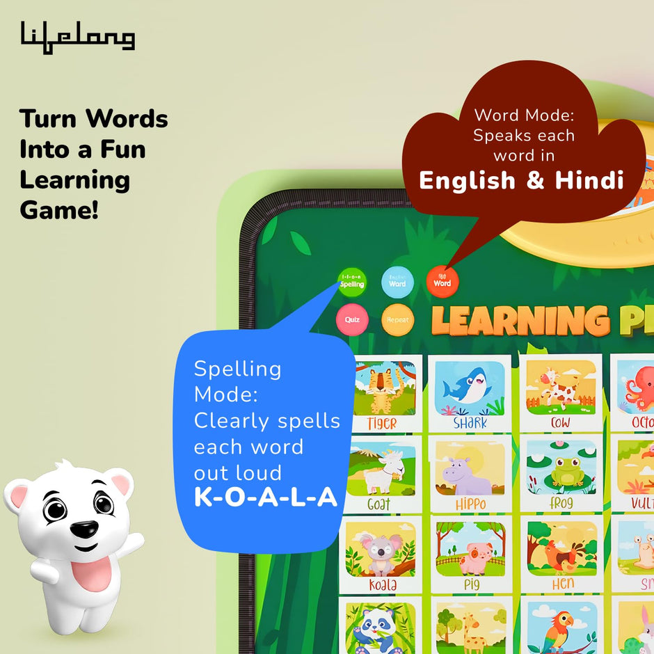 Lifelong Cuppy Bilingual Talking Playmat | English & Hindi Educational Mat for Kids