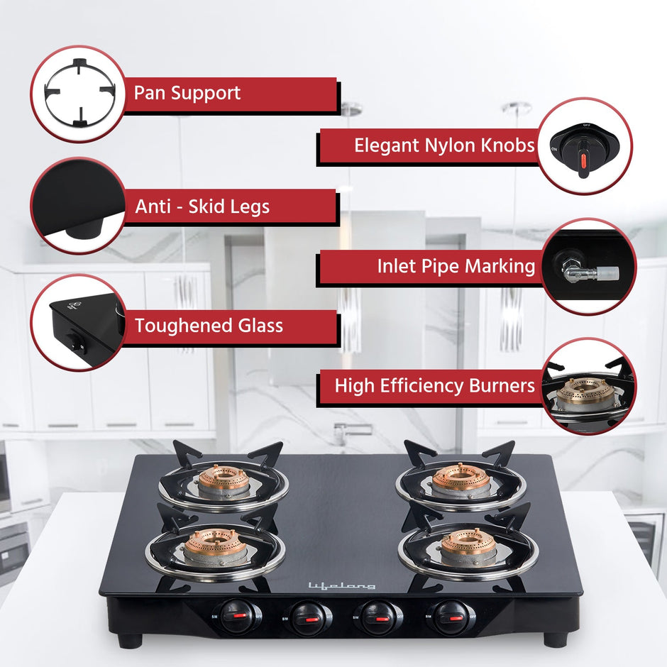 Lifelong LLGS27 4-Burner Gas Stove