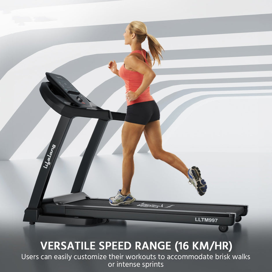 Lifelong LLTM998 Fit Pro 4.5 HP Treadmill 10inch Touch Screen & 18 Level Auto Incline|Max. User Weight 110Kg