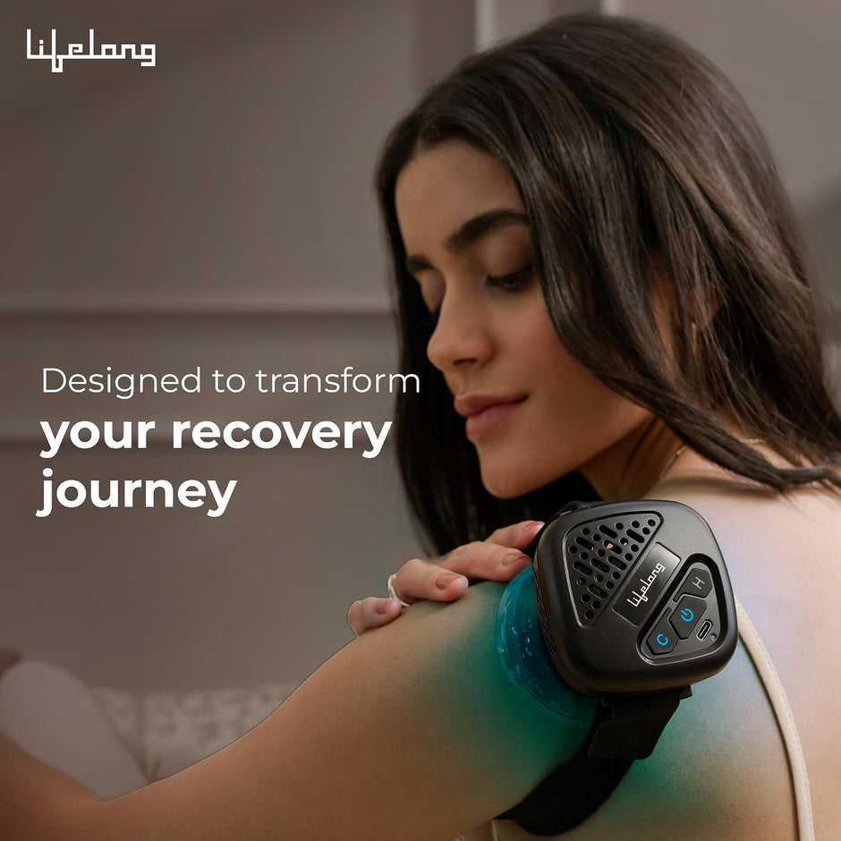 Lifelong Hot & Cold Electric Compression Device | Instant Heat and Cold for Pain Relief and Muscle Recovery | Portable, Hands-free Pain Relief for Knee, Back, Shoulder, Neck & Body Pain