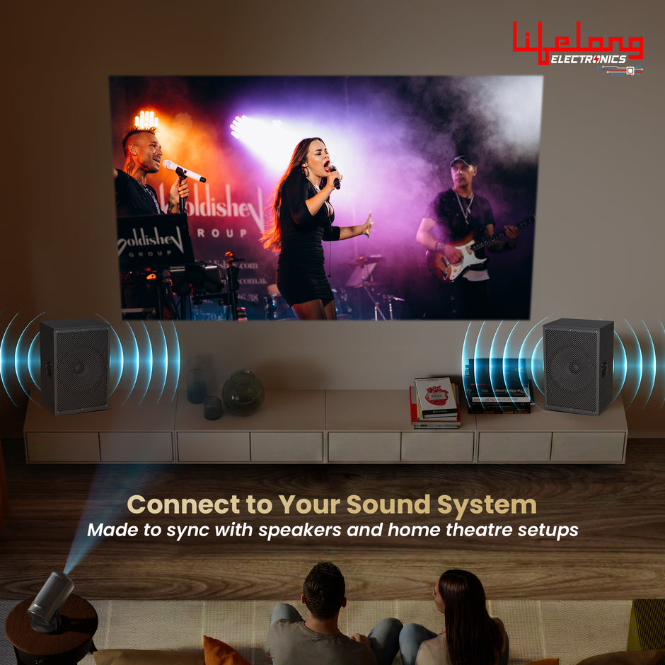 Lifelong Electronics Built-in Live TV Smart Projector | With 125+ Channels (No Subscription Required) | Android, 1080P & 4K Ultra HD Support, 720P Native | For Room & Outdoors | All OTT Apps | WiFi/BT