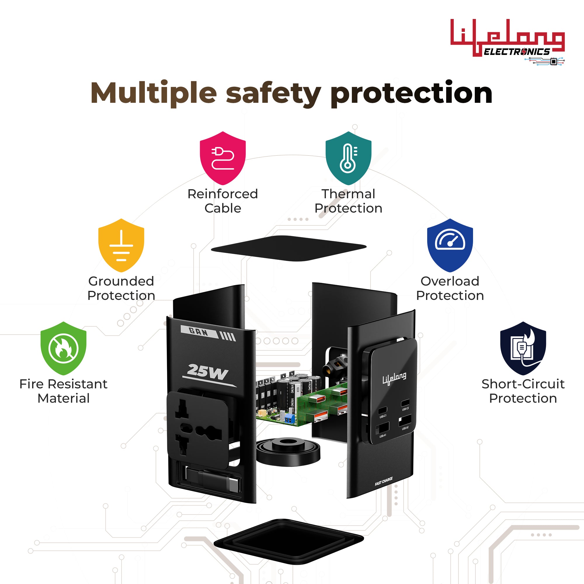 Lifelong Electronics India's First Power Extension Board with Retracta ...