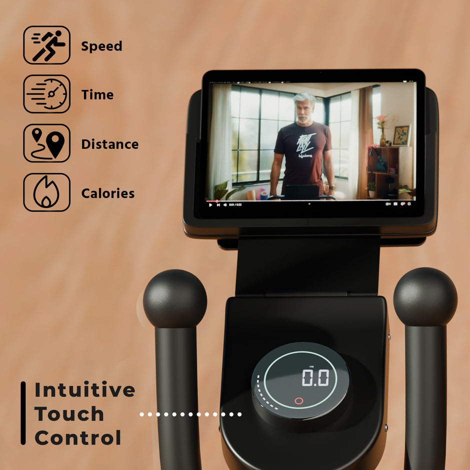 Elliptical Cross Trainer – 6 kg Flywheel, Magnetic Resistance, Touch LED Display & Tablet Holder