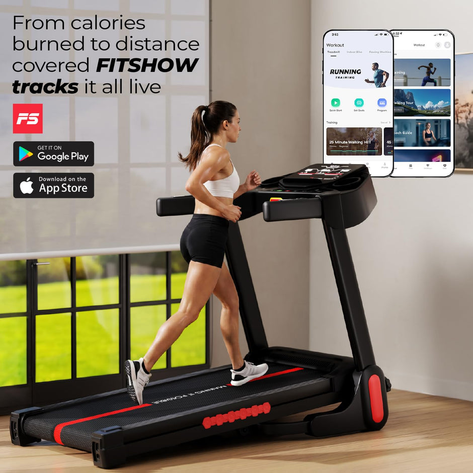 Lifelong 4.5HP Peak Foldable Treadmill for Home| Gym Equipment for Home Workout | Wide Belt | LED Display | 15 Level Auto Incline | 14 km/h Speed | 12 Preset Programs | Hydraulic Fold | Bluetooth & Fit Show App | 110kg Max Weight