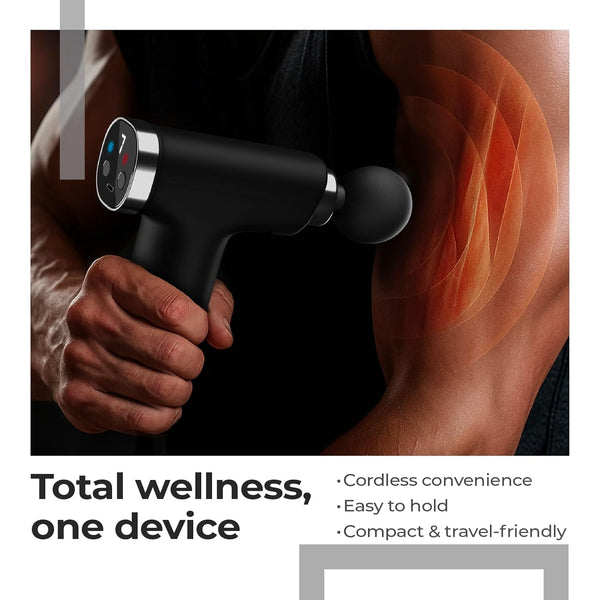 Percussion Massage Gun with Hot/Cold Alloy Head