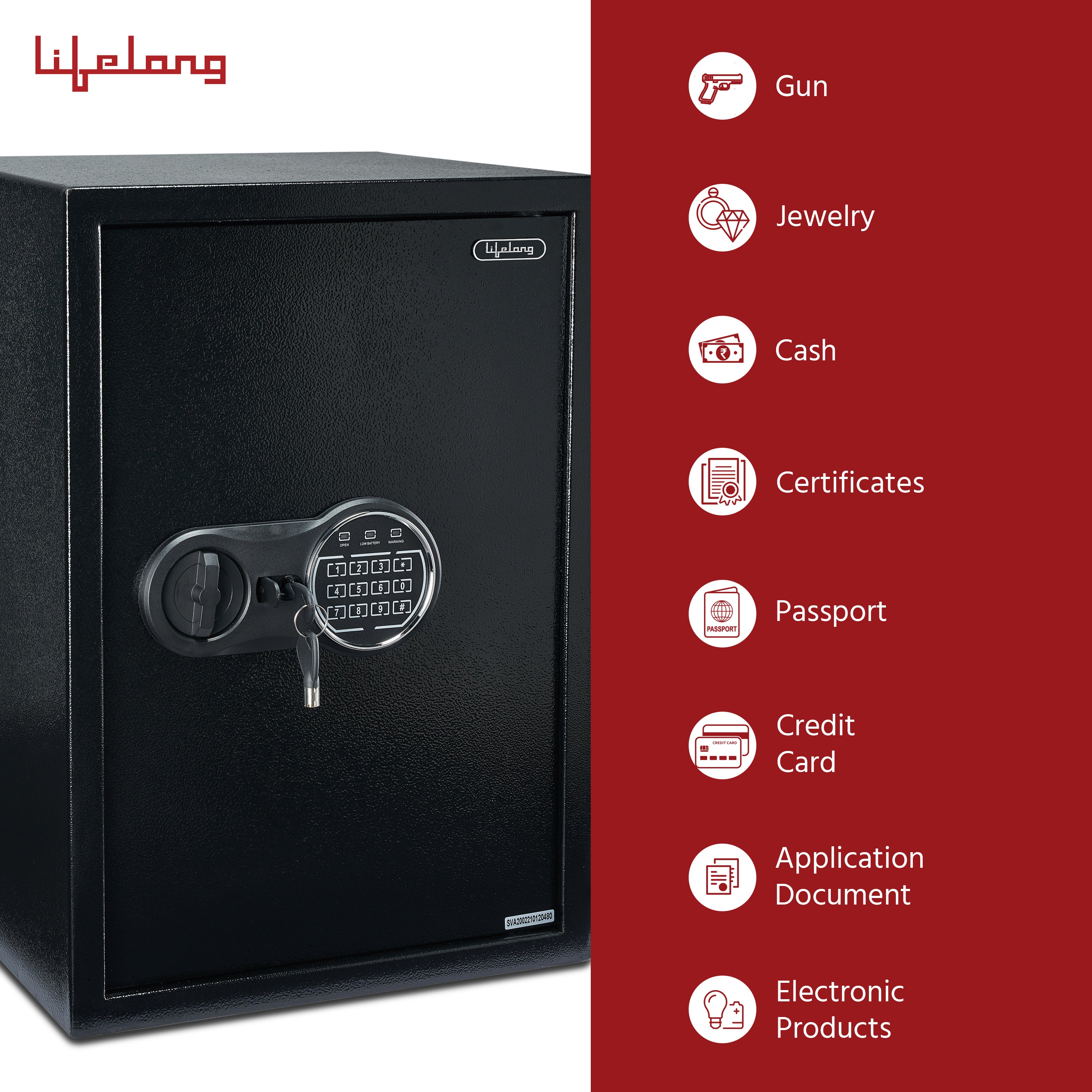 56 L Digital Safe Locker Box For Home & Office | Wardrobe Compatible