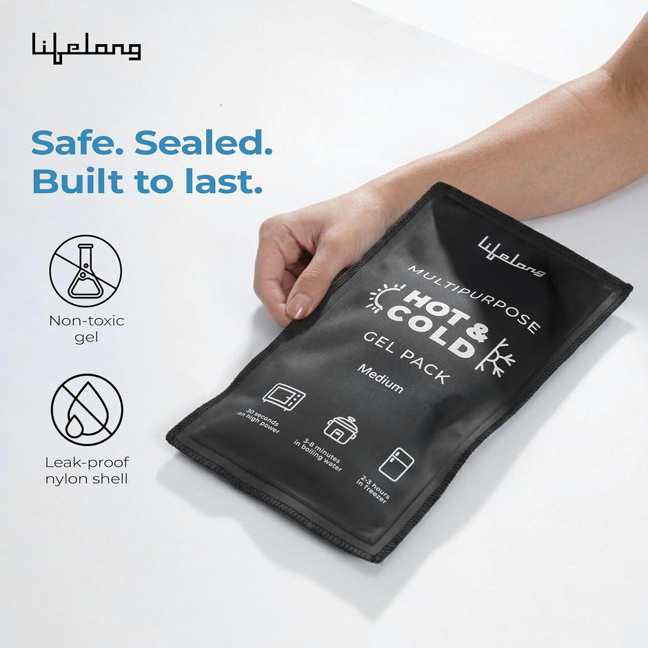 Lifelong Hot & Cold Pack (Combo) | Ice Pack & Cold Compress for Pain Relief | Reusable Gel Ice Pack Bag | Flexible Warm Compress for Knee, Shoulder, Back, Muscle Recovery & Swelling (LLHC15)