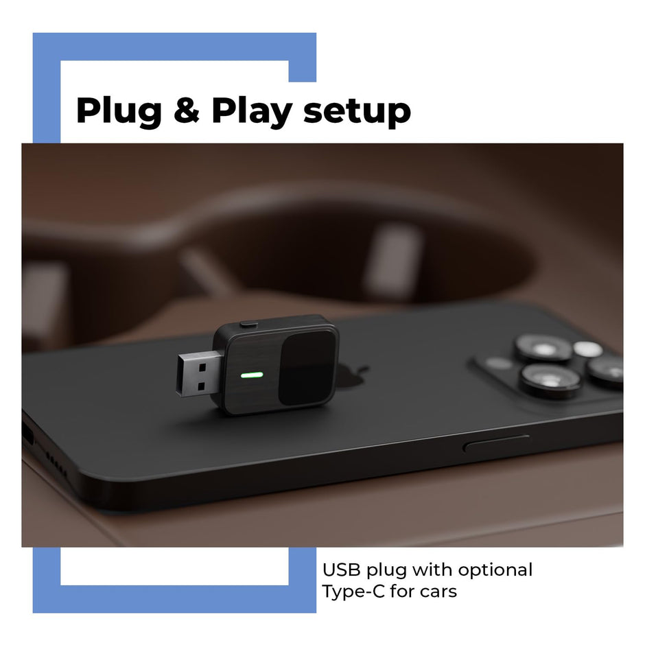Lifelong 2-in-1 Wireless CarPlay & Android Auto Adapter | Dual Phone Connection, Plug & Play USB Type-A to C, iOS & Android Compatibility, Support OEM Controls |Stick Cast - Bluetooth 5.4 & WiFi 6