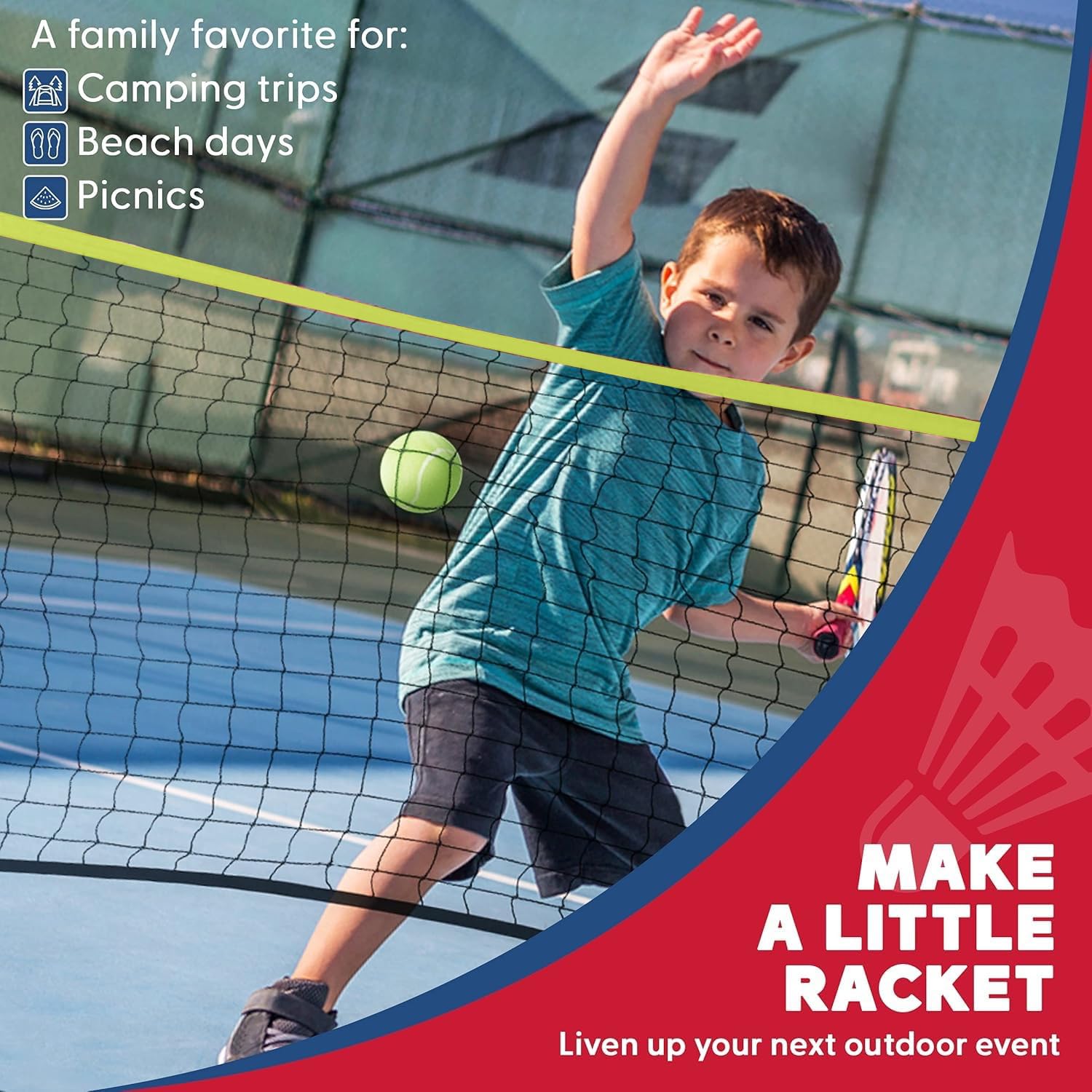 Lifelong Portable Badminton Net Set - Net for Tennis, Soccer Tennis, Pickleball, Kids Volleyball - Easy Setup Nylon Sports Net with Poles 10 feet