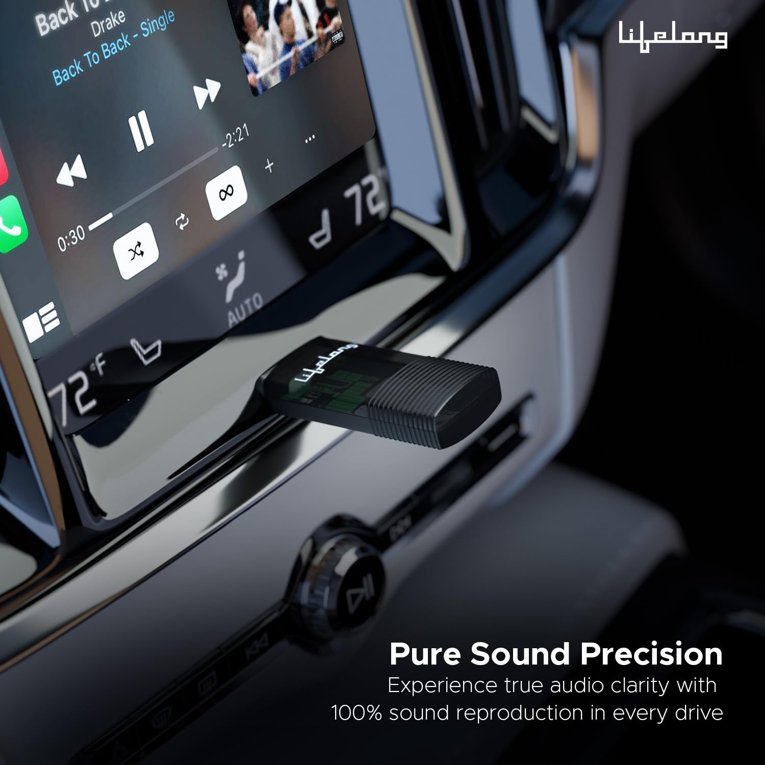 Wireless CarPlay Adapter | Compatible with iPhone/iOS | Stick Cast - Supports Bluetooth & Wi-Fi (LLECA10)