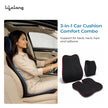 Lifelong Car Seat Cushion & Lumbar Support Combo | 100% Memory Foam Backrest, Headrest Neck Pillow for Driving, Sciatica & Tailbone Pain Relief | Ergonomic 3-in-1 Set, Adjustable Strap (LLCOM03)