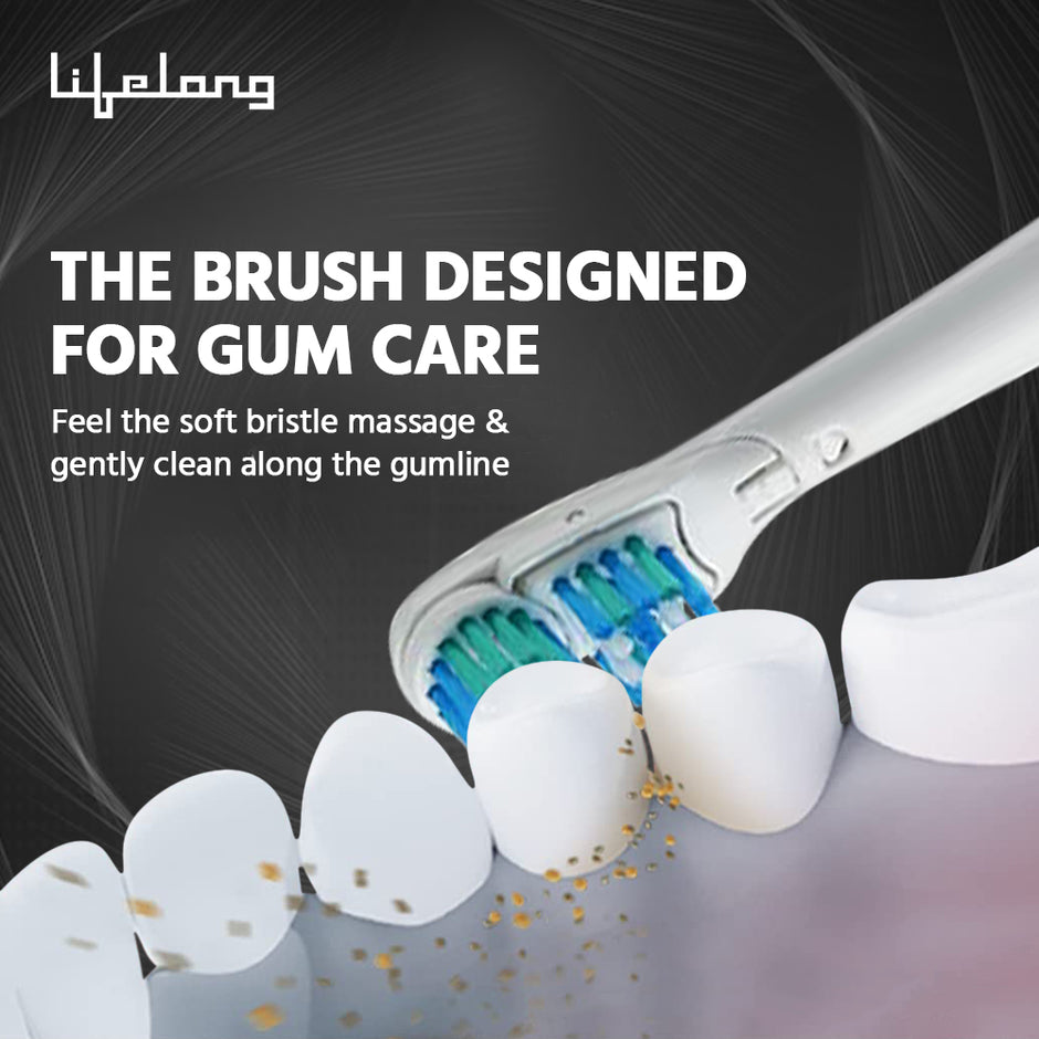 Lifelong LLDC45 Ultra Care Battery Operated Toothbrush With Replacement Head, Blue