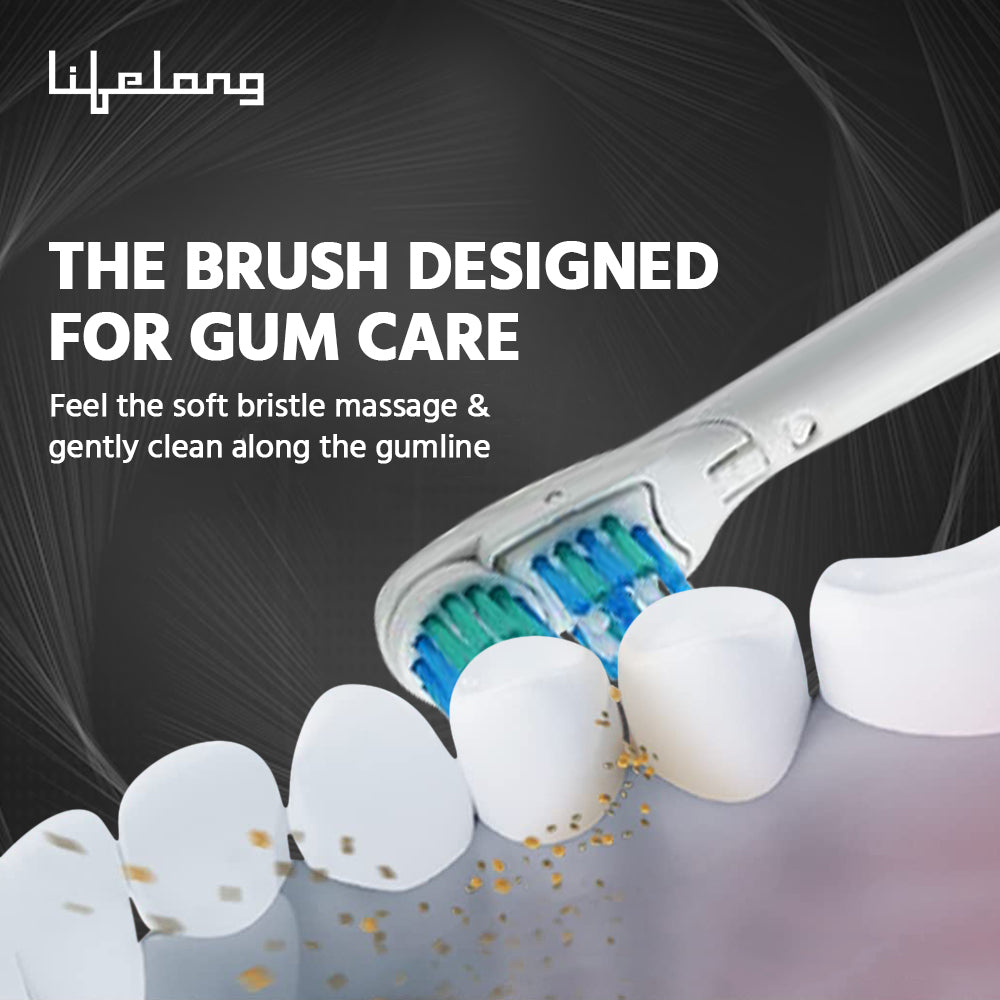 Lifelong LLDC45 Ultra Care Battery Operated Toothbrush With Replacement Head, Blue