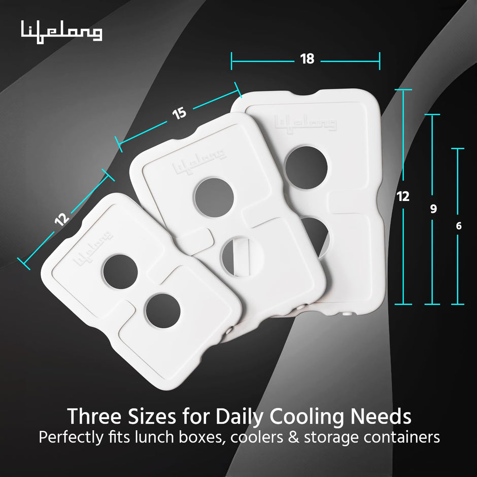 Lifelong Refreezable, Reusable Cooler Ice Pack For Cold Therapy, Picnic Boxes Bag, Ice Cream Delivery Bags, Cold Carrier Delivery,Cold Items Temperature Maintenance, BPA Free Multipurpose Use Pack, Pack Of 3