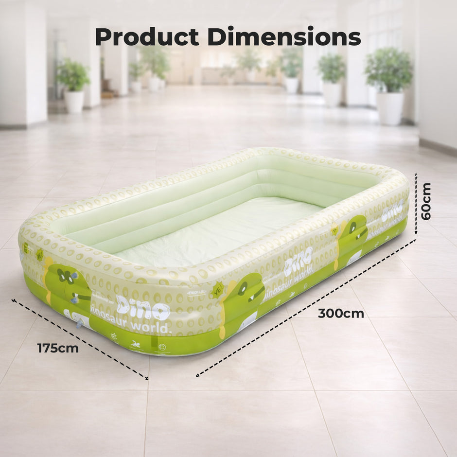 10FT Inflatable Family Swimming Pool-Heavy-Duty PVC, Quick Inflation, Leak-Proof Design, Spacious for Kids, Adults & Pets, Outdoor Backyard Summer Fun