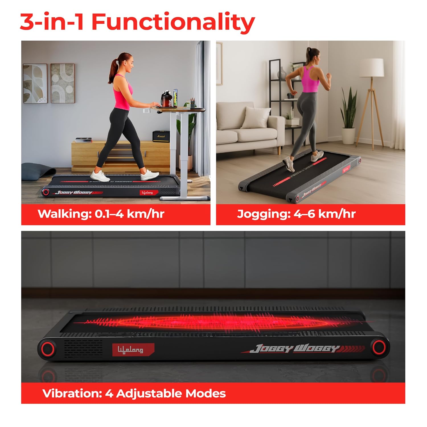 Walking Pad Treadmill with 4 HP Motor