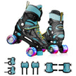 Lifelong Kids Adjustable Inline Skating Shoes with LED Lights – Durable Frame with Safety Pads, Adjustable Size (Euro 38–41, Blue, L)