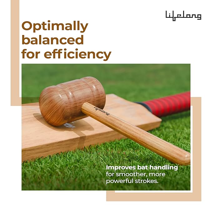 Lifelong Wooden Bat Mallet – Dual-Sided, Durable Wood, Balanced for Cricket