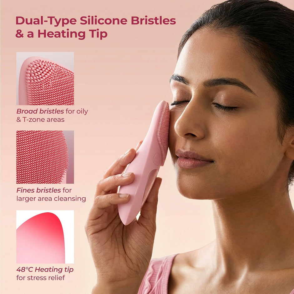 Lifelong Clenza Facial Cleansing Brush & Eye Massager with Sonic Vibration Modes