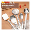 Lifelong Stainless Steel Cooking Utensils Set â€“ 5 Piece Serving Spoon Set for Kitchen with Ladle, Skimmer, Spatula, Basting and Rice Spoon â€“ Kitchen Utensil Set for Daily Use (LLCTKT05, Silver)