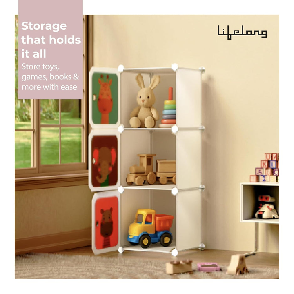 Lifelong DIY Storage Cabinet Almirah | 3 Racks for Organized Storage