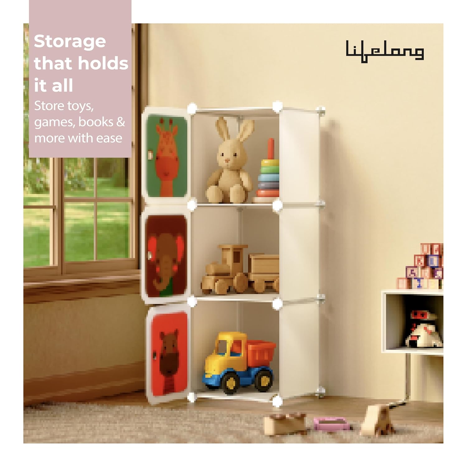 Lifelong DIY Storage Cabinet Almirah | 3 Racks for Organized Storage