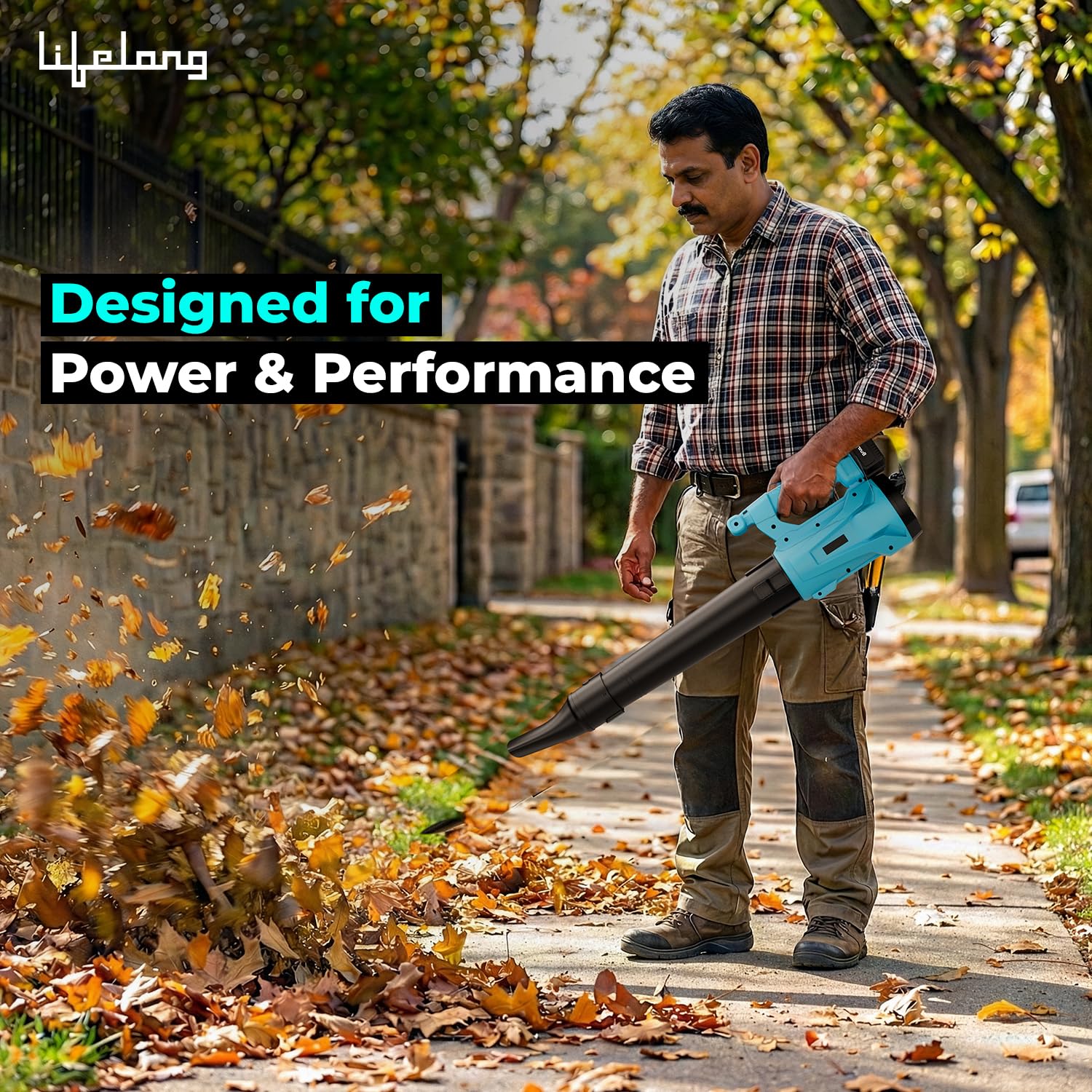 Lifelong Cordless Air Blower Machine 16000 RPM, 6-Speed Control, 4.0Ah Battery