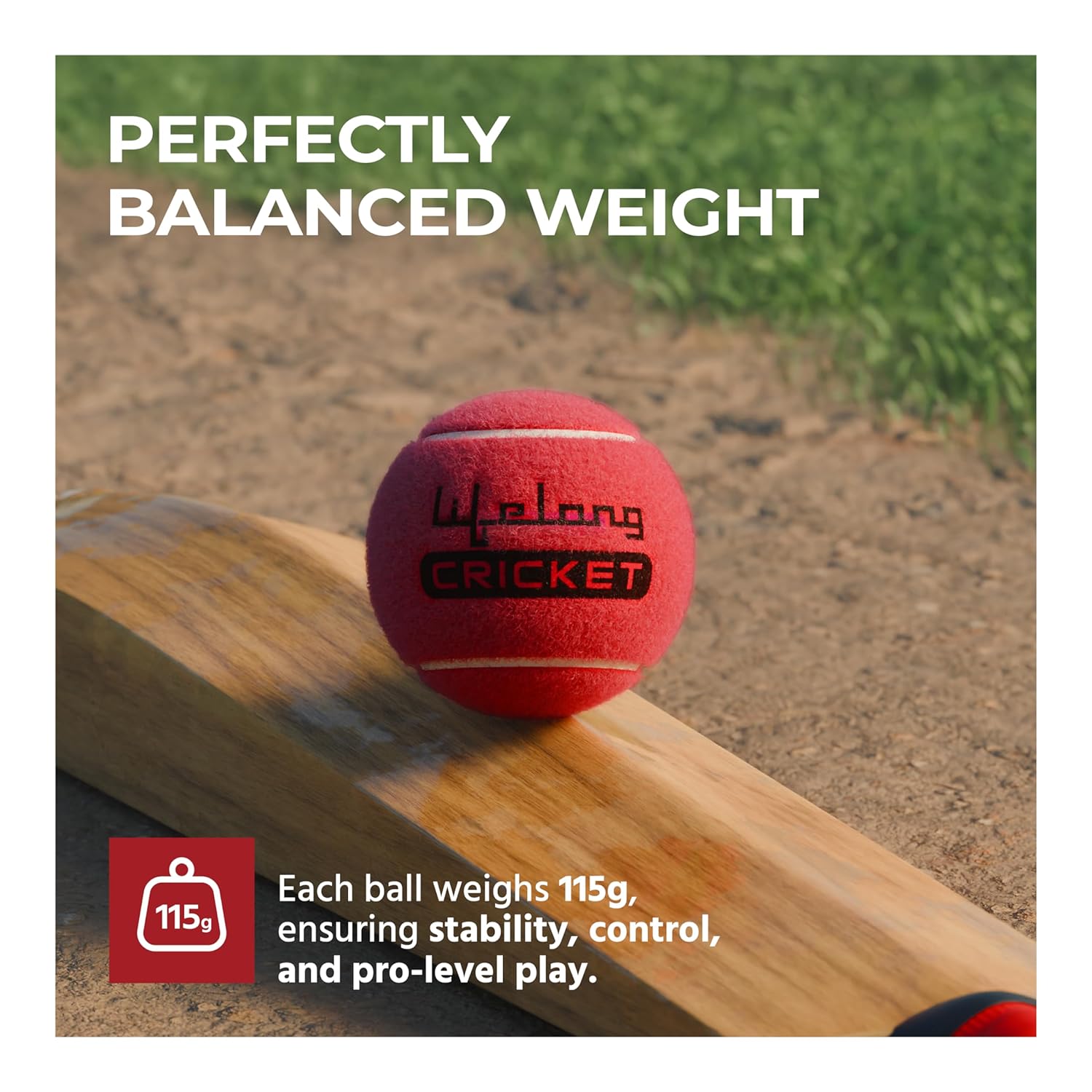 Lifelong Rubber Cricket Tennis Balls – Heavy Red, Durable, Set of 3
