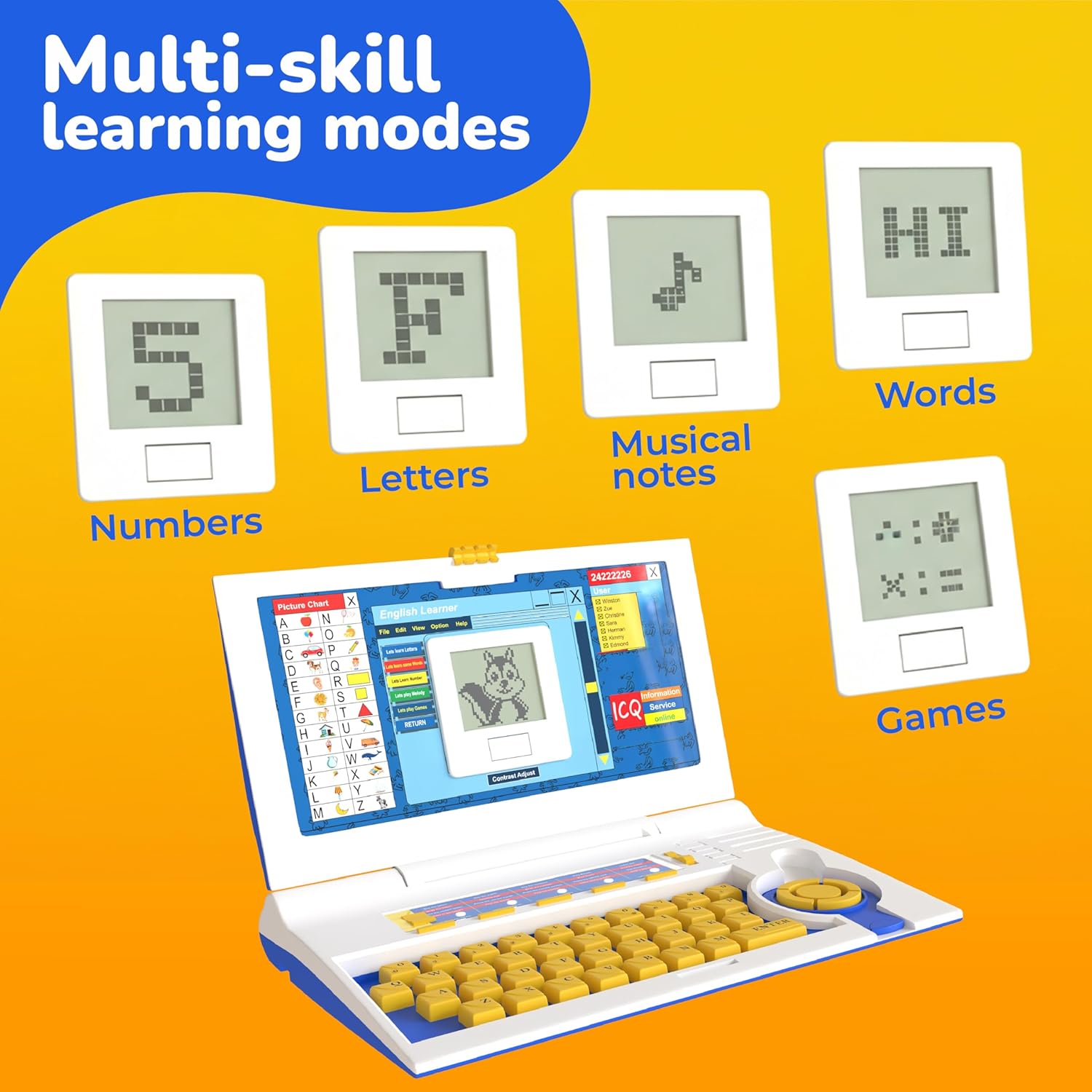 Lifelong Kids Educational Laptop with 20 Learning Modes, Music & Fun Games