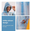 Lifelong Women’s Raincoat – 100% Waterproof One-Piece with Hood, Side Pocket & Snap Buttons, Lightweight & Portable Travel Rainwear (Sky Blue, M)