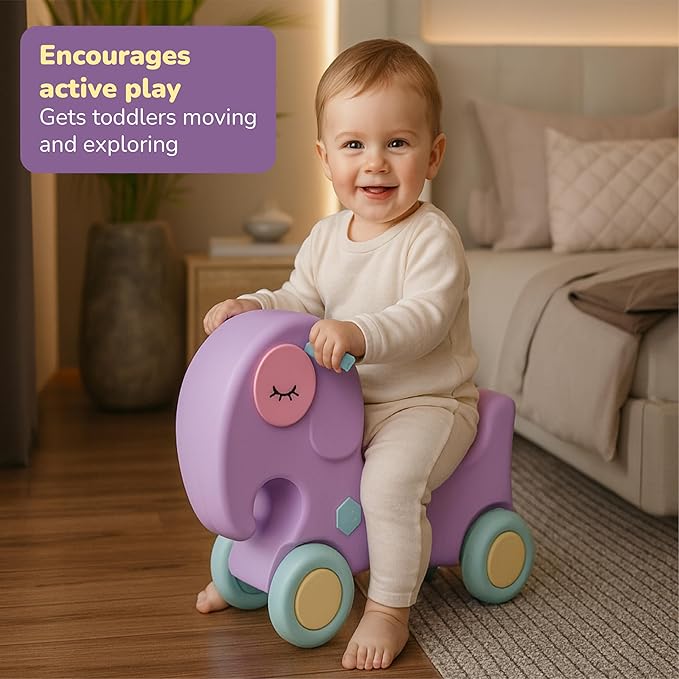 Lifelong Cuppy Elephant Ride-On Toy | Push Ride for Kids 1-3 Years