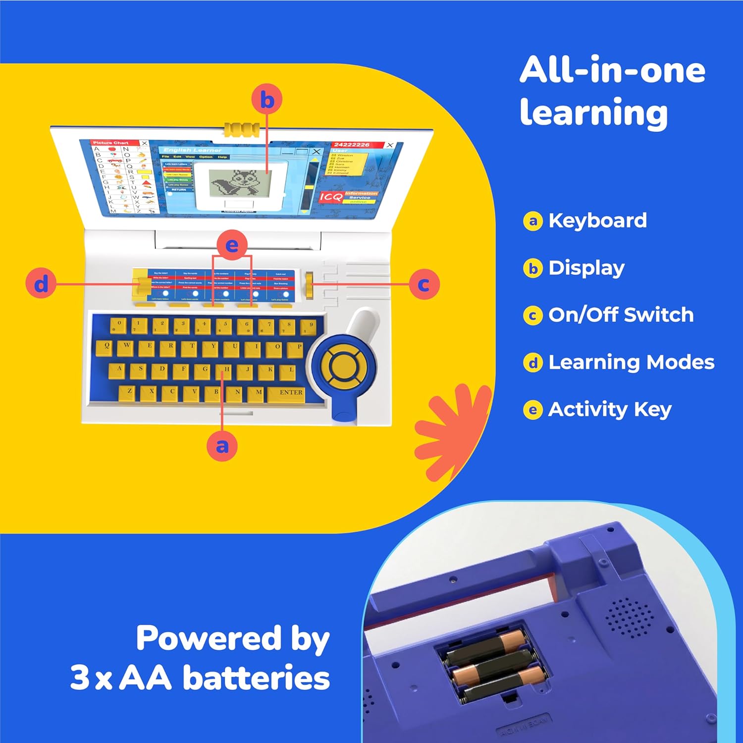 Lifelong Kids Educational Laptop with 20 Learning Modes, Music & Fun Games