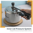 Lifelong 5L Tri Ply Stainless Steel Pressure Cooker | Inner Lid Design | Silicone Gasket | Induction & Gas Compatible for Rice, Dal, Rajma, Chole | 2.5mm Thick | Faster, Even Heating | ISI- Certified