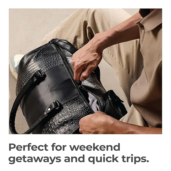 Lifelong Leatherette Weekender Duffle Bag – Stylish, Spacious & Carry-On Friendly