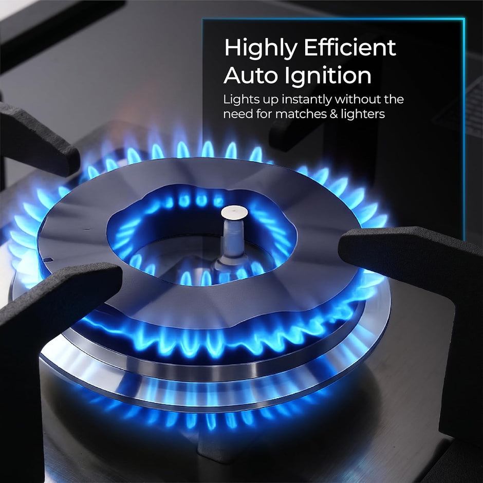 Lifelong 4 Burner Built-In Hob | 8mm Thick Toughened Glass | 360° Multidirectional Gas Inlet