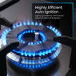 Lifelong 4 Burner Built-In Hob | 8mm Thick Toughened Glass | 360° Multidirectional Gas Inlet