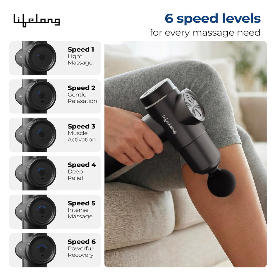 Lifelong Percussion Massage Gun – Deep Tissue Pain Relief Massager