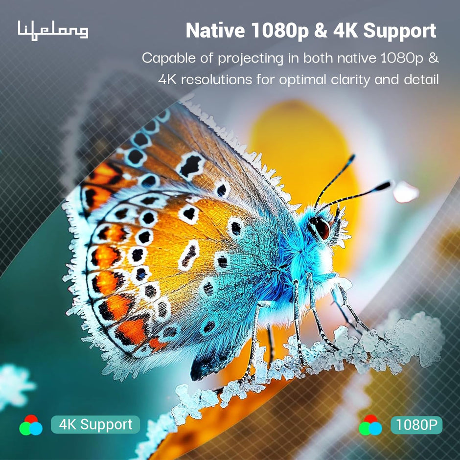 Lifelong LightBeam Pro Smart Projector – 1080p, 4K Support, Android 11