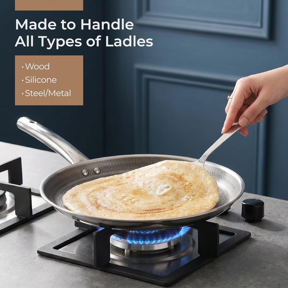 Lifelong Triply Honeycomb Dosa Tawa 30 Cm| 3-Layered SS Construction | Nonstick Coating