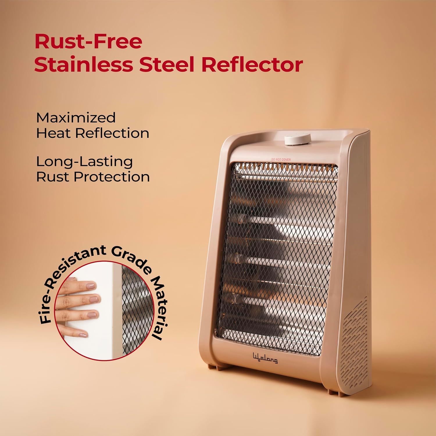 Lifelong 1200W Quartz Room Heater | Three Heating Modes