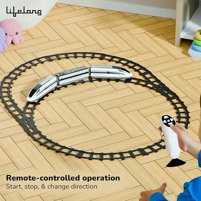 Lifelong Cuppy RC Bullet Train Set | LED Lights, Sounds & Flexible Tracks