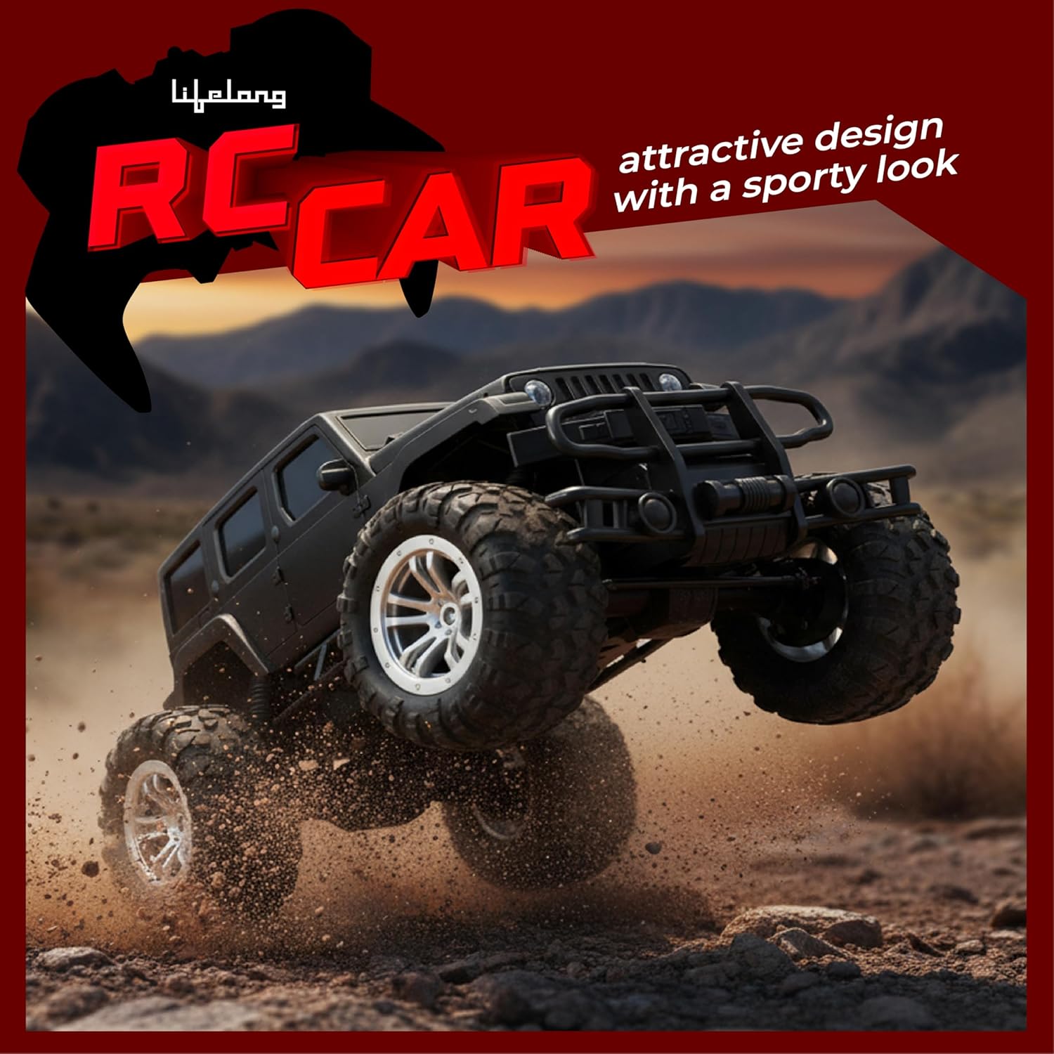 Lifelong Cuppy 4x4 Off Road RC Monster Car with Type-C Rechargeable Battery
