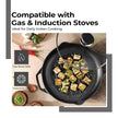 Lifelong Cast Iron Grill Pan with Glass Lid & Wooden Spatula | 2Litre | Induction & Gas Stove Compatible |Non-Toxic Cookware,Non-Stick & Teflon Free | Durable for Easy Cooking & Cleaning(LLCIGP010GL)