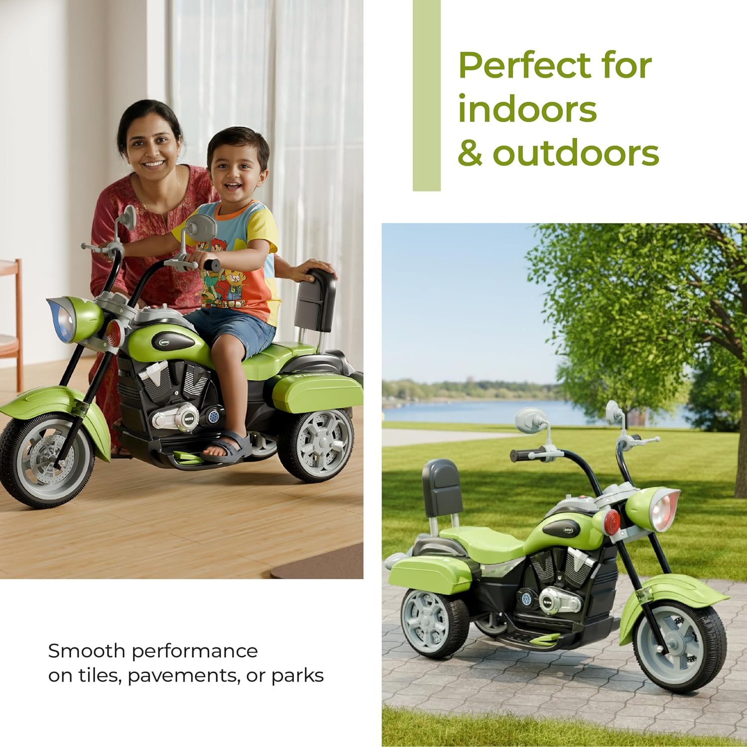 Lifelong Royal Electric Ride-On Bike for Kids – Rechargeable 3-Wheel Motorbike with Light & Music, 1–6 Years