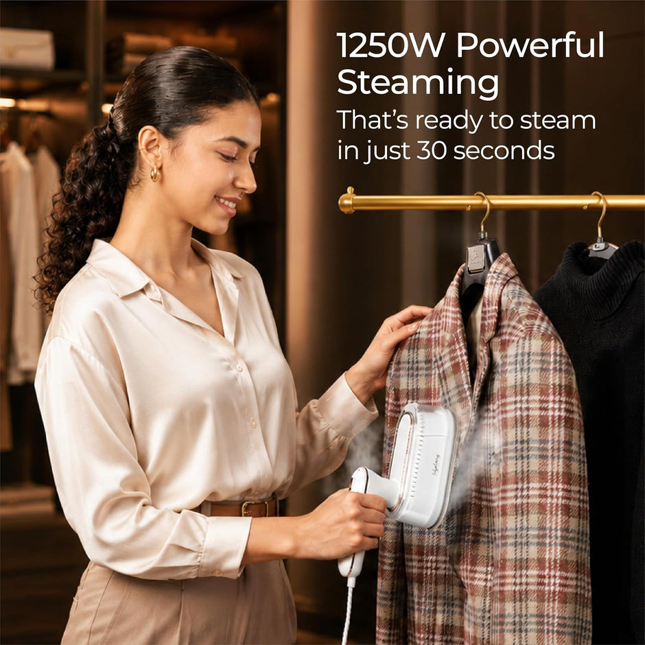 Lifelong 1250 Watt Garment Steamer for Clothes | Handheld Garment Steamer with Rest Stand for Iron